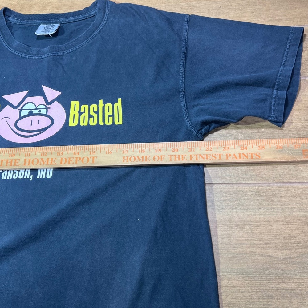 Comfort Colors Gettin Basted Branson MO Pig Graphic T Shirt Size Large‎ - Picture 7 of 8